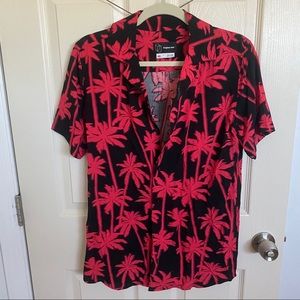 Palm Print Button Down